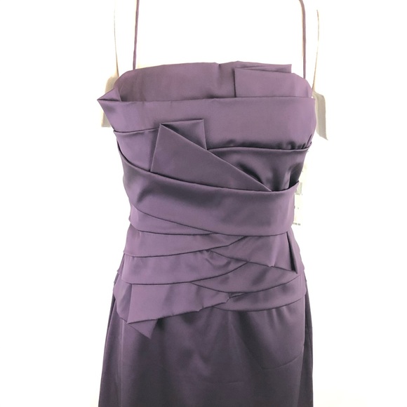 RALPH LAUREN Cocktail Dress Purple Size 14 NWT Sateen - Picture 2 of 10